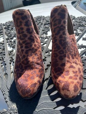 Leopard Print Women’s Ankle Boots - Brown